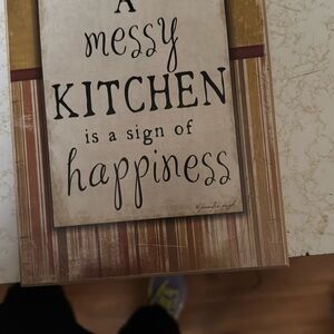 Rustic Kitchen Wall Art Sign - Brown and Cream